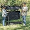 Gardenised Outdoor Woodgrain Picnic Table Set with Metal Frame, Gray QI003911GY - alternate 7